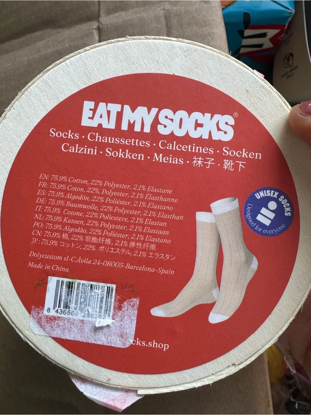 New Original and fun socks - Camembert cheese pattern -Knee high- fit all one Sz